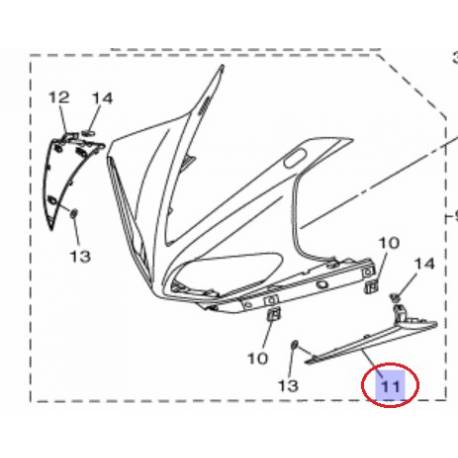 Cache tête de fourche noir brillant pour Yamaha YZF-R1 2009 à 2011