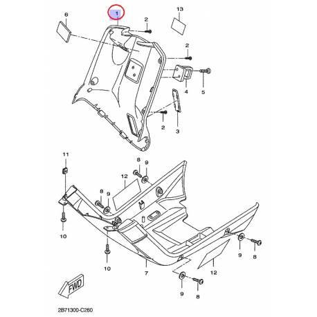 Protège jambe intérieur bleu pour Yamaha BW'S 50 de 2004 à 2009 