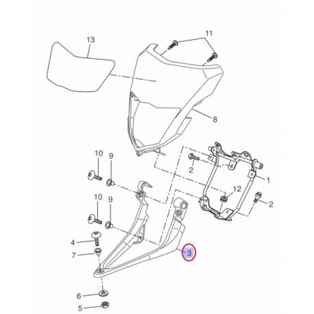 Support de phare pour Yamaha WR125R/X de 2009 à 2013