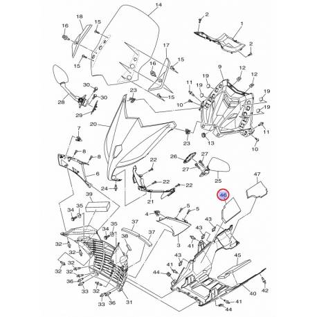 Mousse amortisseur interieur de pare boue pour Yamaha Tmax 530 12-14