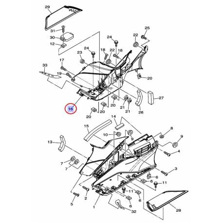 Bord Repose Pied Côté Droit pour Yamaha Tmax 500 de 2008 à 2011