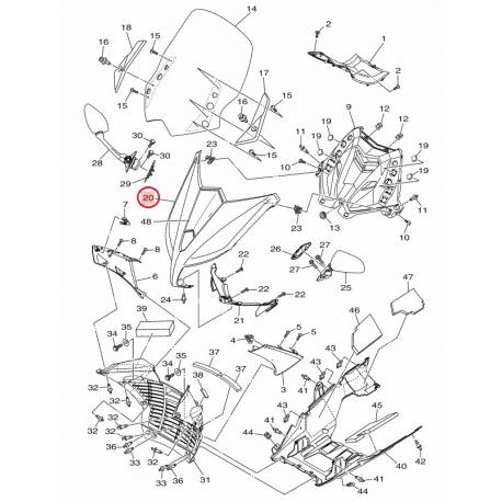 Cache Avant Noir Mat pour Yamaha Tmax 530 de 2012 à 2014