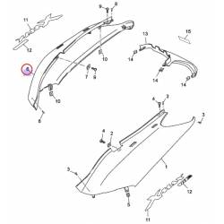 Cache arrière Droit Bleu Mat pour Yamaha Xmax 125 de 2008