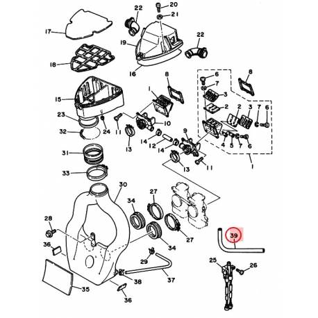 Durite de vidange de cuve pour Yamaha TZR 250 SP de 1990