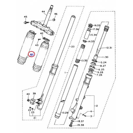 Souflet de fourche Vert pour Yamaha DT125R de 1988 à 1993