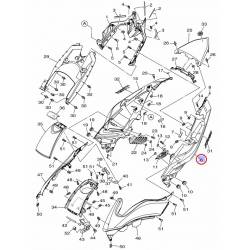 Cache arrière Gauche Noir Brillant pour Yamaha Tmax 530 de 2012 à 2014