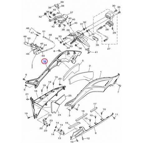 Boomerang Droit Noir Mat pour Yamaha Tmax 530 de 2012 à 2014
