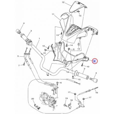 Couvercle de guidon inferieur pour Yamaha Tmax 530 de 2012 à 2014