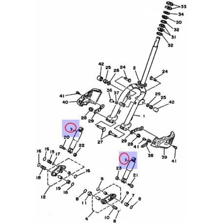 Amortisseur arrière pour Yamaha Beluga CH50 de 1990 à 1992