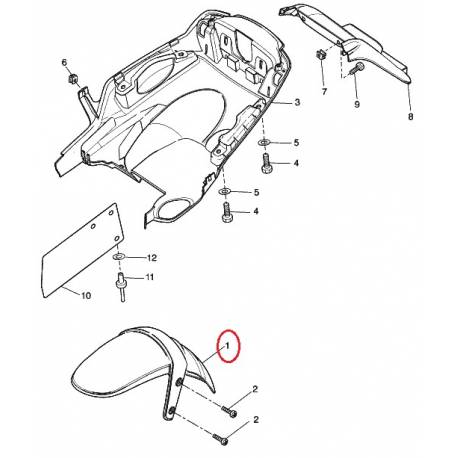 Garde boue avant noir mat pour Yamaha Slider 50 de 2001 à 2013