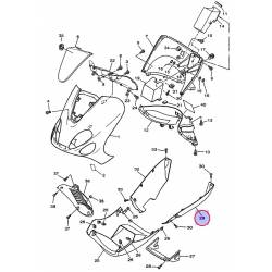 Bas de caisse gauche noir brillant pour Yamaha Majesty 125 de 2003 à 2007