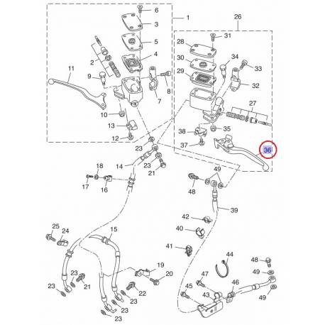 Levier de frein arrière gauche pour Yamaha Xmax 400 de 2013 à 2014