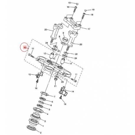 Té de fourche supérieur pour Yamaha FZ1 N/S de 2006 à 2012