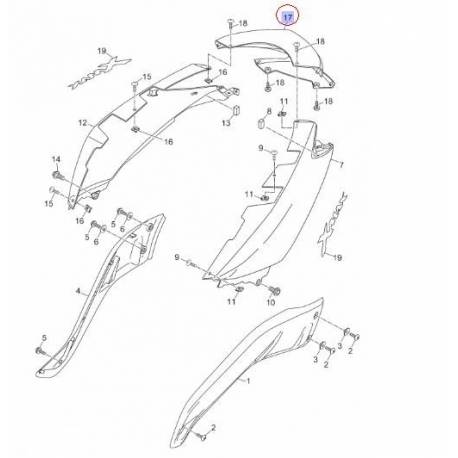Cache arrière Gris Mat pour Yamaha Xmax 125 et 250 de 2010 à 2013