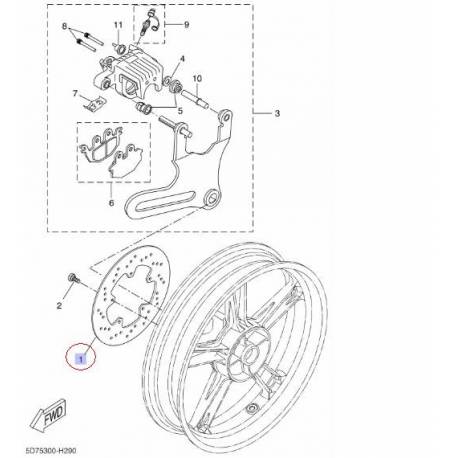 Disque de frein arrière pour Yamaha YZF R125 de 2008 à 2014 et MT 125 de 2015