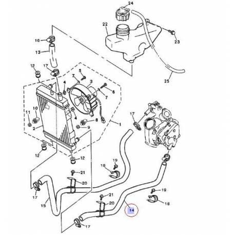Durite de radiateur pour Yamaha Majesty YP125 de 2003 à 2009