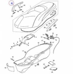 Poignée de maintient passager gris brillant pour Yamaha Xmax 125 de 2006 à 2009 et Xmax 250 de 2008 à 2009
