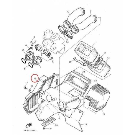 Boitier de filtre à air pour Yamaha XT600Z de 1983
