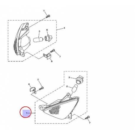 Clignotant complet avant gauche pour Yamaha Tmax 500 de 2001 à 2007