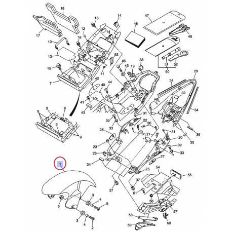 Garde boue avant noir mat pour Yamaha YZF R6 de 2008 à 2014