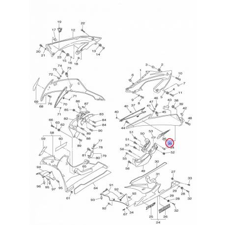Cache latérale avant Gauche Blanc pour Yamaha YZF R de 2012 à 2013