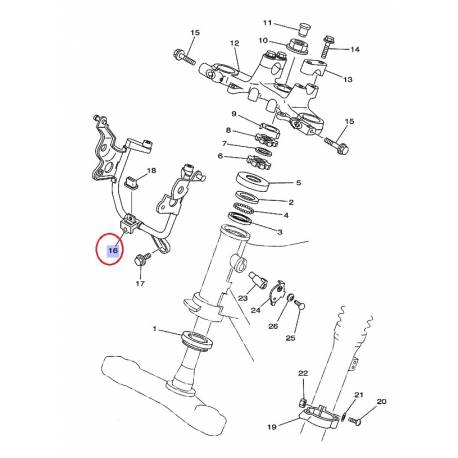 Support de phare pour Yamaha TW125 de 1999 à 2001