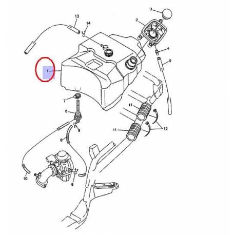Réservoir à essence pour Yamaha Majesty 125 de 2001 à 2009
