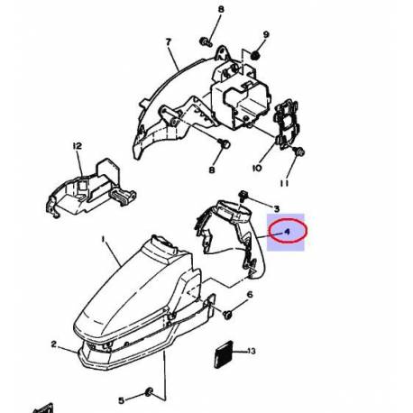 Garde boue avant blanc pour Yamaha Beluga CH50 de 1990