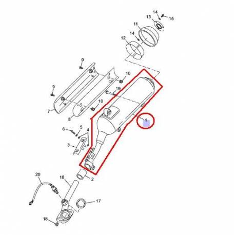 Silencieux pour Yamaha Xmax 125 de 2006 à 2011