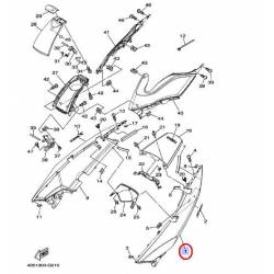 Cache latéral arrière gauche gris mat pour Yamaha Tmax 500 de 2008 à 2009