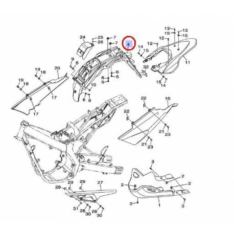 Passage de roue support de plaque pour Yamaha XT125 R/X de 2005 à 2008 