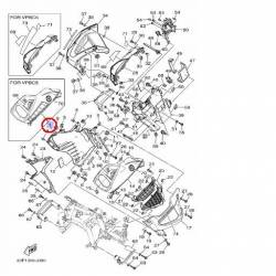Intérieur d'écope avant droite pour Yamaha XT1200Z de 2010 à 2015