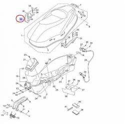 Poignée passager droite gris mat pour Yamaha Xmax 125 et 250 de 2010 à 2013