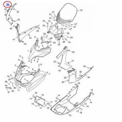 Cache latéral avant droit gris clair mat pour Yamaha Xmax 125 et 250 de 2010 à 2013