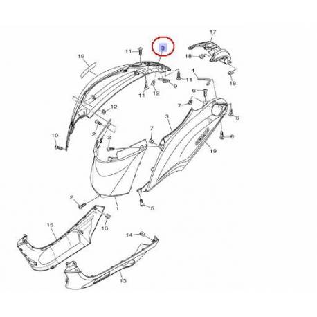 Cache latérale arrière droit blanc pour Yamaha D'elight de 2014