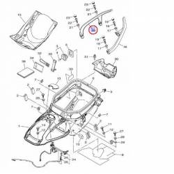 Poignée passager arrière droit pour Yamaha Tmax 530 de 2012 à 2015 Mat Dark Gray Mettalic 1