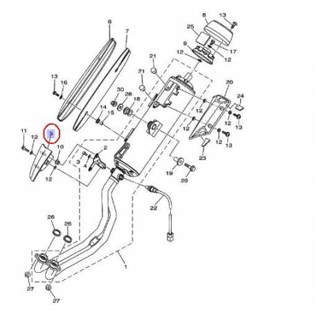 Cache de pot d'échappement pour Yamaha Tmax 500 de 2008 à 2011 et 530 de 2012 à 2015