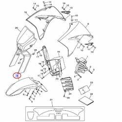 Garde boue avant bleu pour Yamaha XT125X de 2005 à 2008
