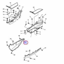 Bas de caisse droit pour Yamaha Tmax 500 de 2004 Dark Grayish Blue Metallic E