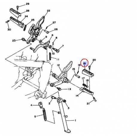 Garniture de repose pied conducteur droit ou gauche pour Yamaha many models