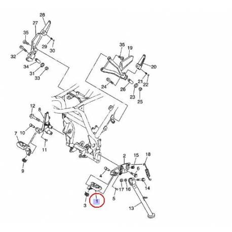 Repose pied conducteur gauche pour Yamaha XT660 R/X de 2007 à 2014