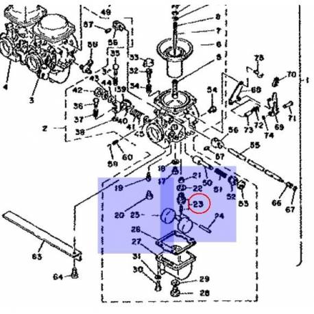 Pointeau de carbu pour Yamaha XS 750, XS 250 et XS 400 de 1979 et XS 1100 de 1980