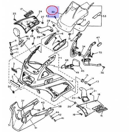 Bulle d'origine pour Yamaha FJ 1200 de 1991 à 1993