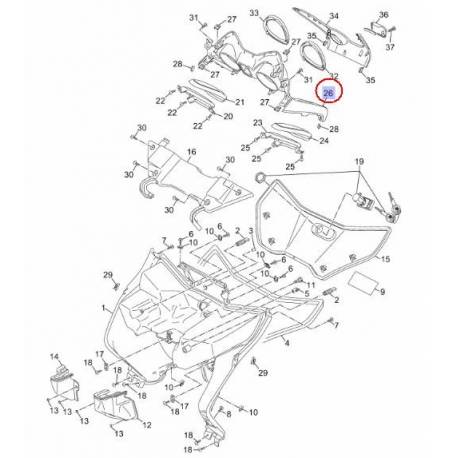 Cache compteur pour Yamaha Xmax 125 et 250 de 2010 à 2013