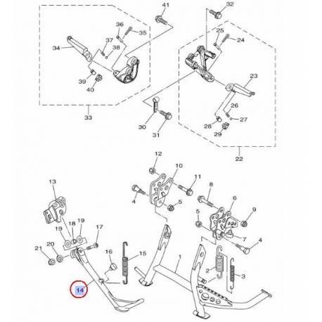 Béquille latéral pour Yamaha Tmax 530 de 2012 à 2014
