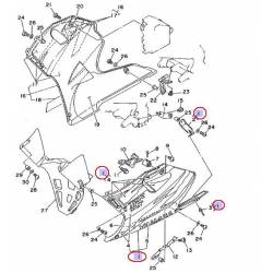 Cache latéral avant gauche blanc pour Yamaha TZR 125 de 1995 et de 1997