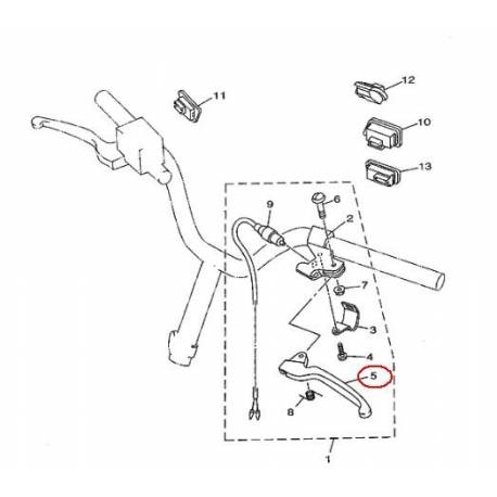 Levier gauche de frein arrière pour Yamaha Neo's YN50 de 1997 à 2006 et Neo's YN100 de 1999 à 2003