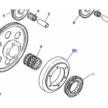 Support roue libre démarreur XT600